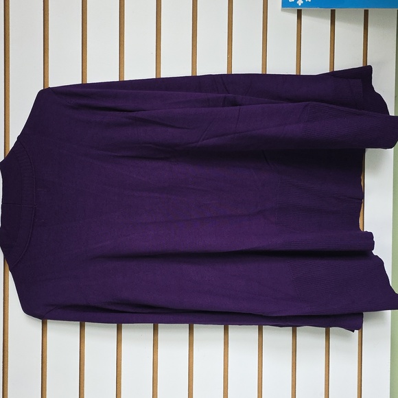 Purple Open Front Cardigan Sweater - Picture 2 of 4